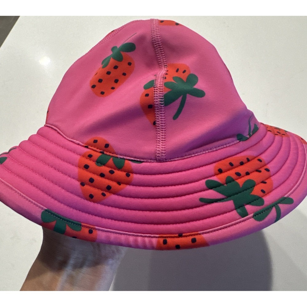 Hanna Andersson Strawberry Sun Hat Girls Size Small Vacation Travel Beach